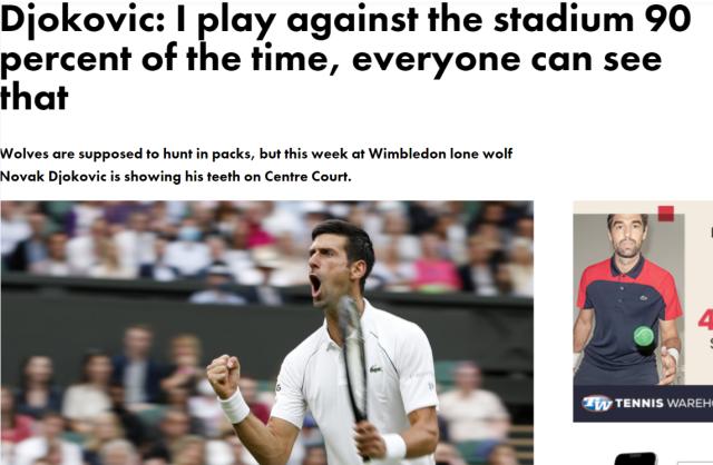 开云官网-德约：“90%的比赛，我都还要和现场球迷对抗”