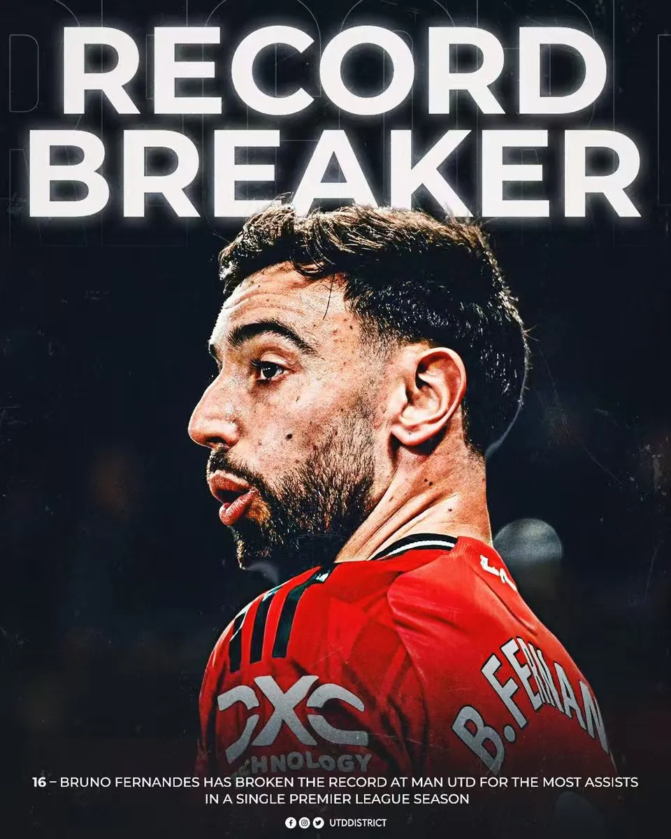 开云体育下载-16次助攻！B费创曼联队史单赛季助攻纪录